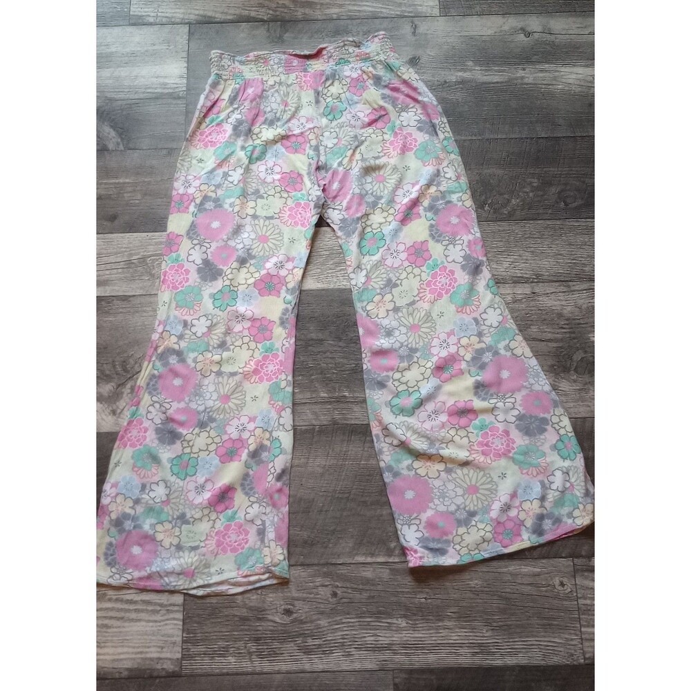 Xhilaration Women's L Pastel Floral Flared Lounge Pants, Flower Child Style